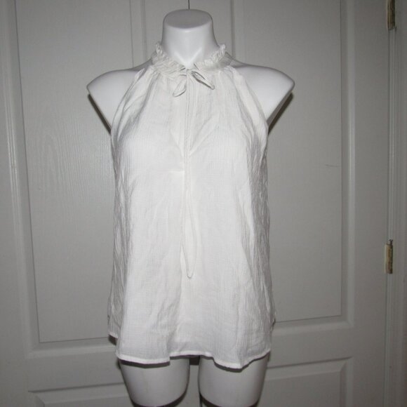 LULUS Sleeveless Lined White Rayon Blend Tie Front Top Size XS - Picture 1 of 4
